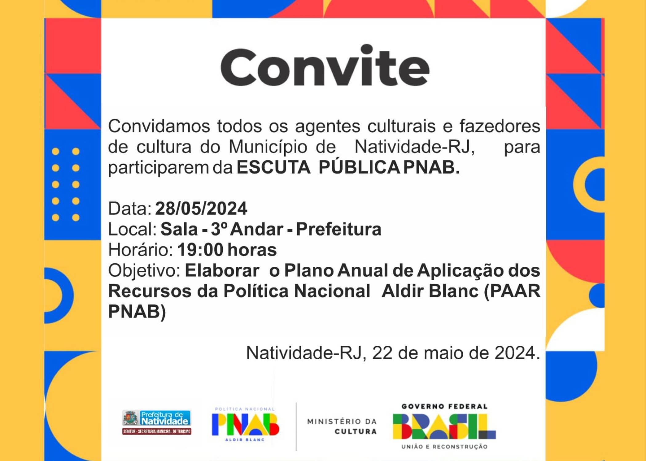 Escuta Pública - Plano Anual de Aplicação dos Recursos da Politica Nacional Aldir Blanc